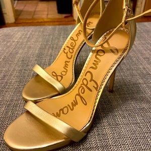 Gold Open Toe Stiletto